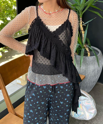 【HELLO.SANFRANCISCO/哈羅舊金山】絨面圓點絨面上衣