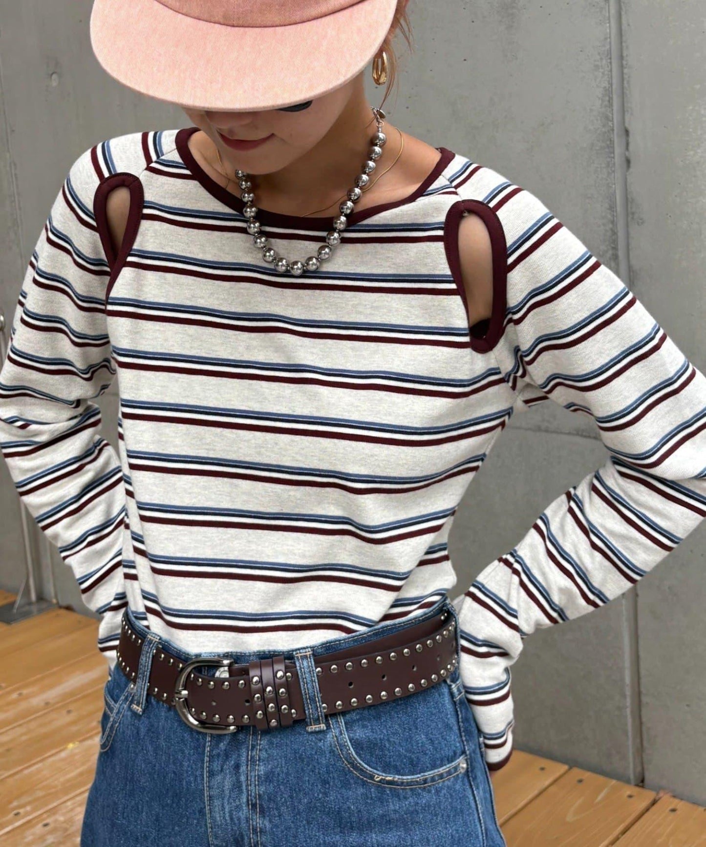 H.S剪裁露肩多功能T恤