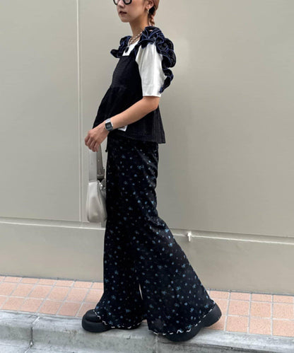 H.S豆點荷葉邊吊帶背心