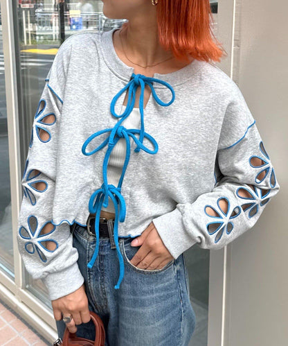 H.S2WAY花朵剪裁衛衣開衫