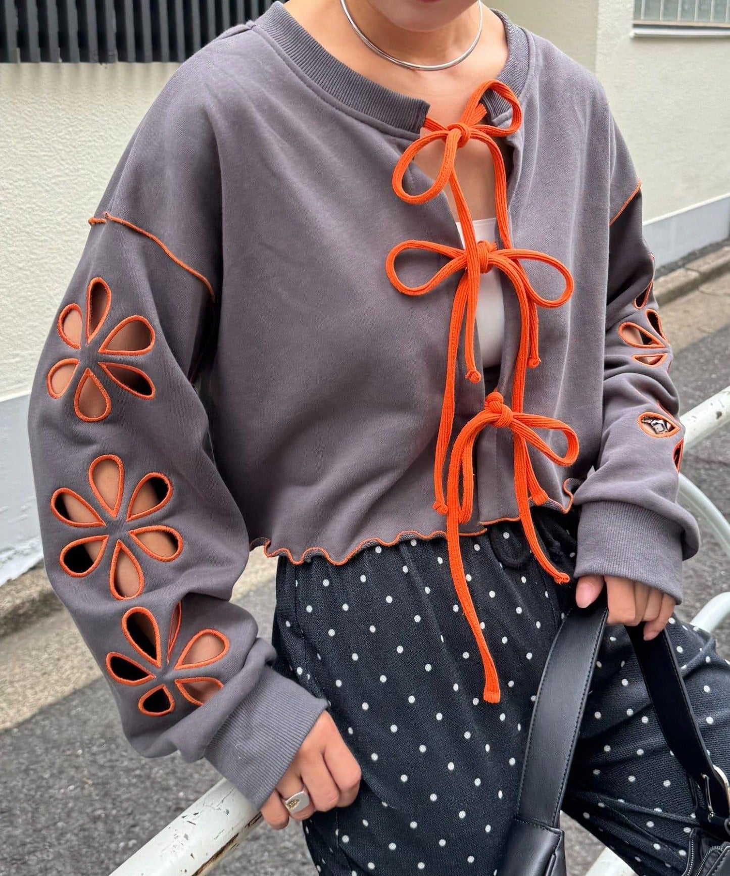 H.S2WAY花朵剪裁衛衣開衫