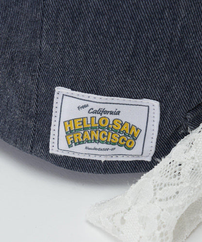 【HELLO.SANFRANCISCO/你好，舊金山】蕾絲絲帶刺繡標誌顏色帽