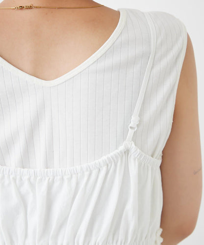 H.S塗鴉風印花蕾絲背心連衣裙