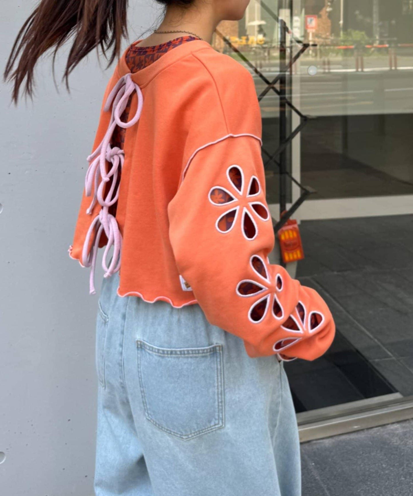 H.S2WAY花朵剪裁衛衣開衫