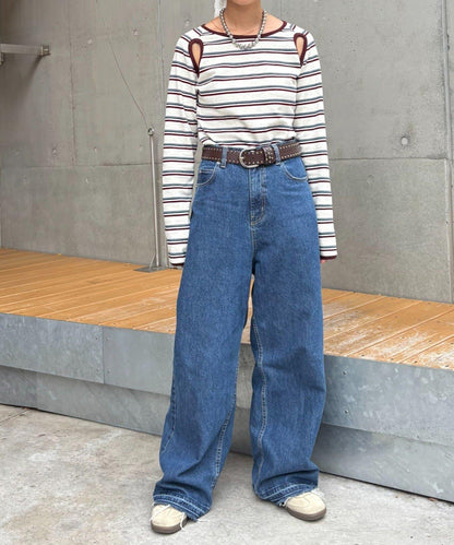 H.S剪裁露肩多功能T恤