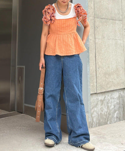 H.S豆點荷葉邊吊帶背心