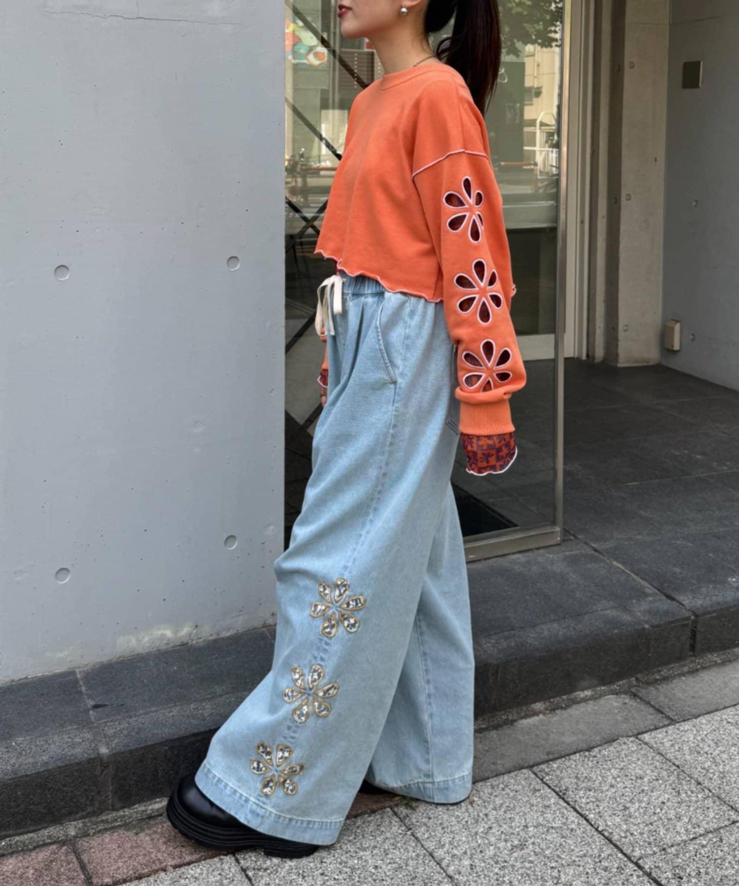 H.S2WAY花朵剪裁衛衣開衫