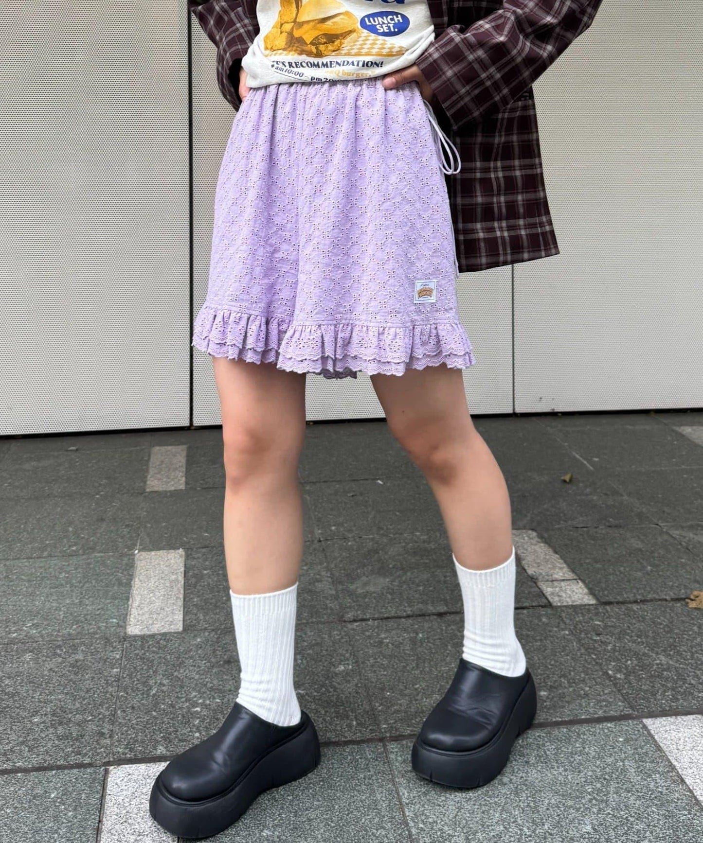 H.S蕾絲荷葉邊短褲