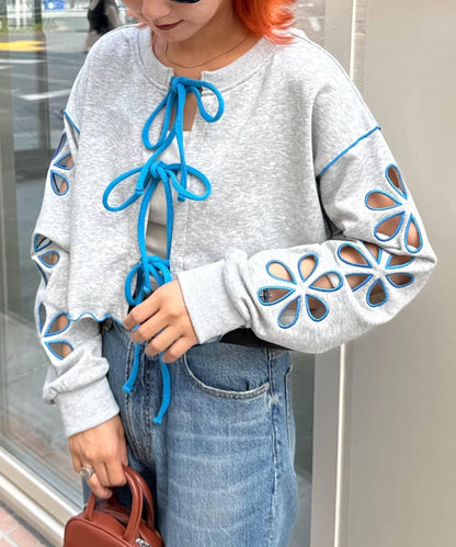 H.S2WAY花朵剪裁衛衣開衫