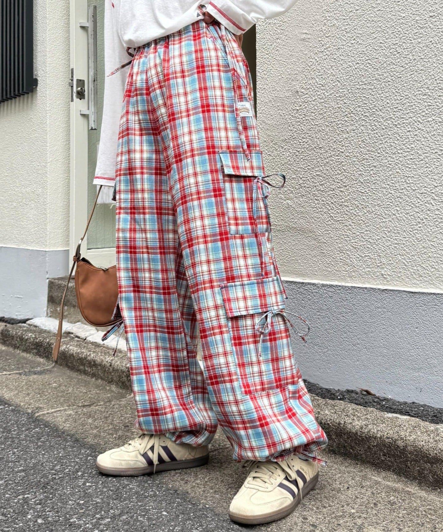 H.S格子印花貨物褲