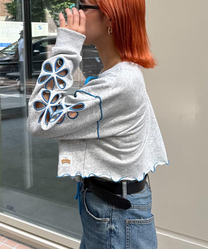 H.S2WAY花朵剪裁衛衣開衫