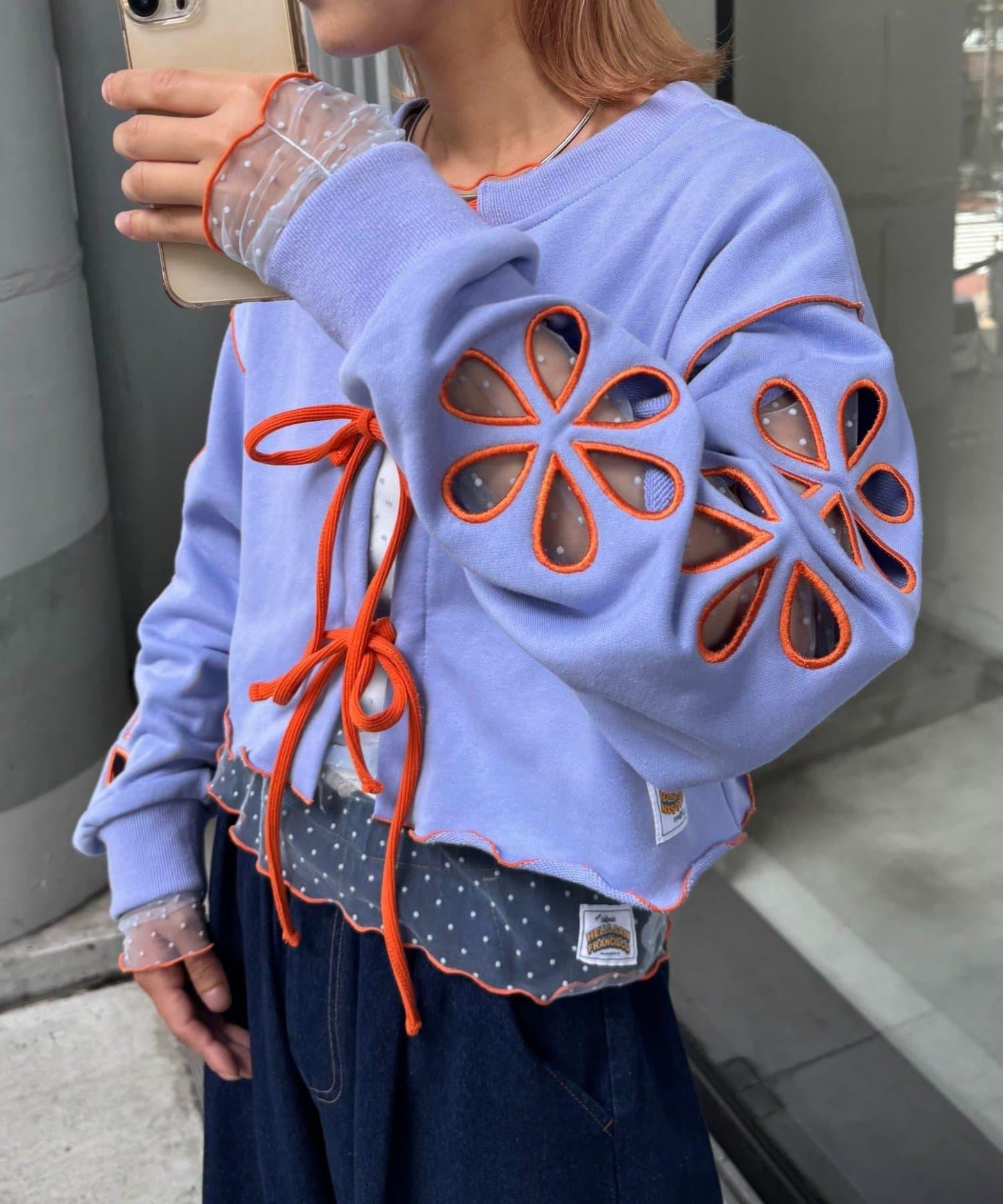 H.S2WAY花朵剪裁衛衣開衫