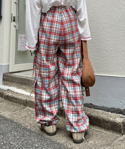 H.S格子印花貨物褲