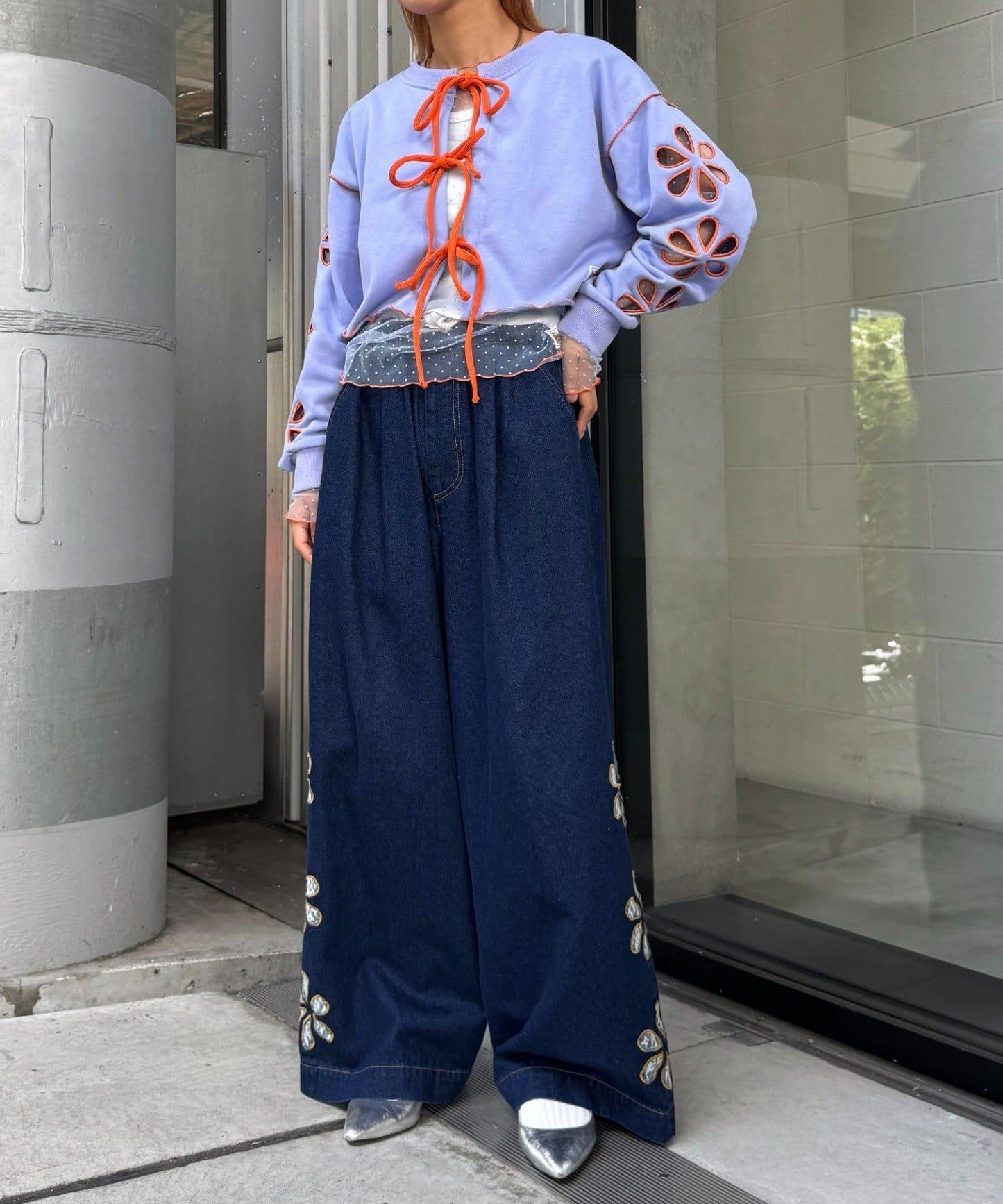 H.S2WAY花朵剪裁衛衣開衫