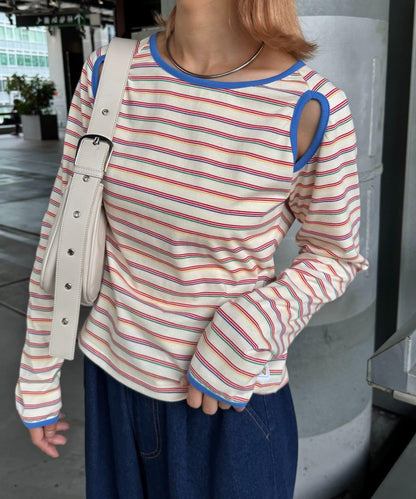 H.S剪裁露肩多功能T恤