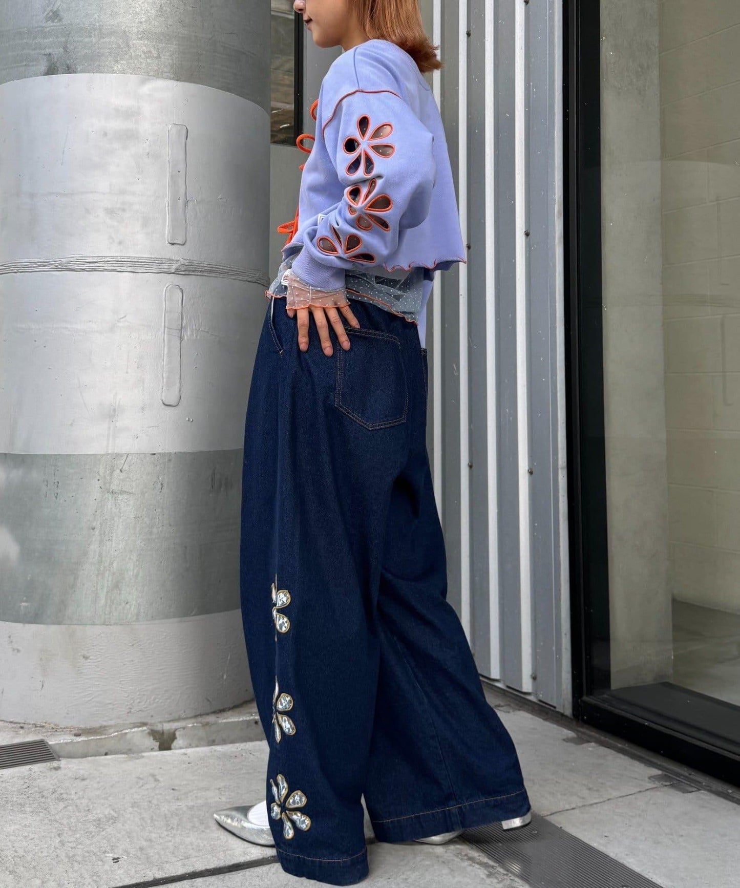 H.S2WAY花朵剪裁衛衣開衫