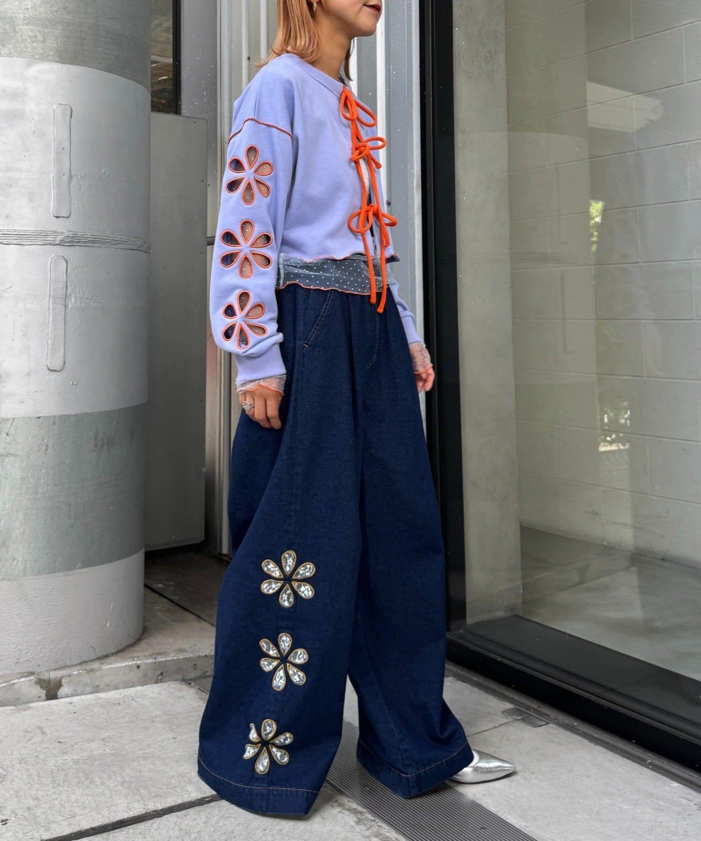 H.S2WAY花朵剪裁衛衣開衫