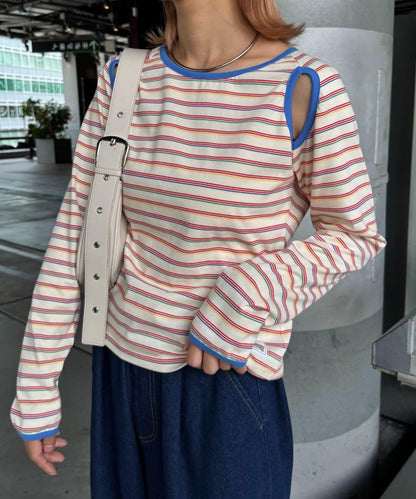 H.S剪裁露肩多功能T恤