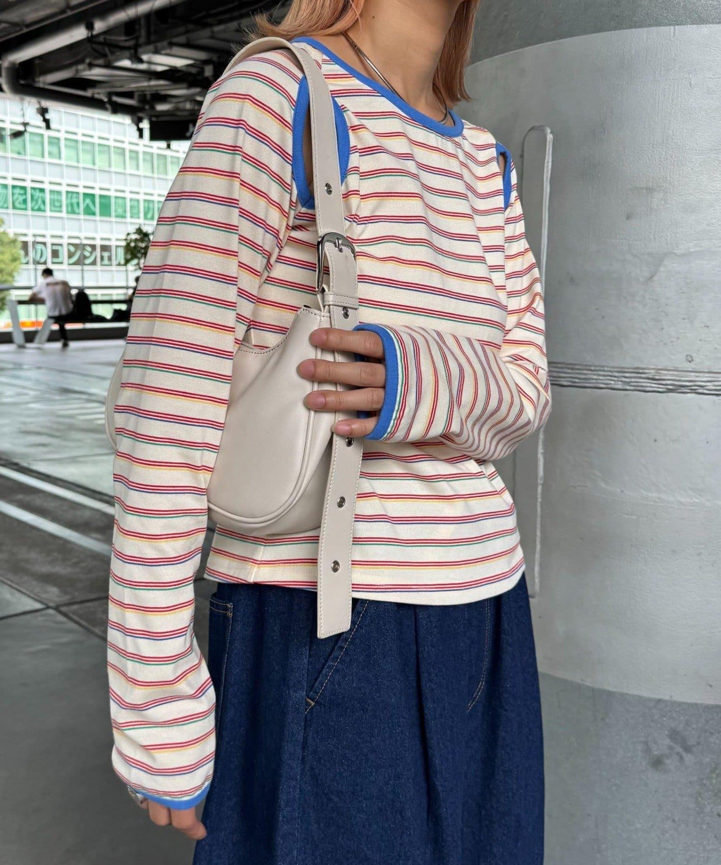 H.S剪裁露肩多功能T恤