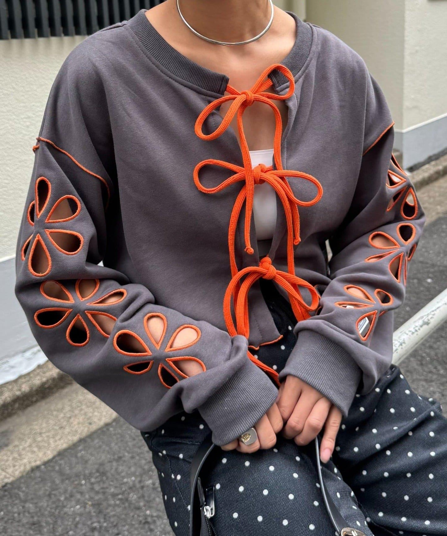 H.S2WAY花朵剪裁衛衣開衫