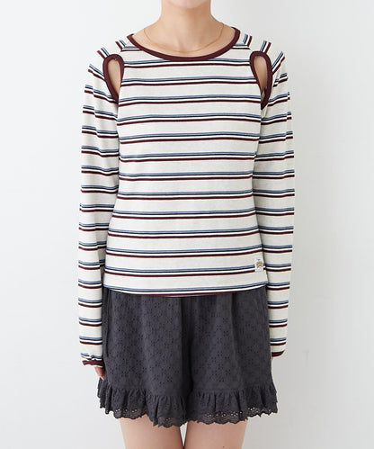 H.S剪裁露肩多功能T恤