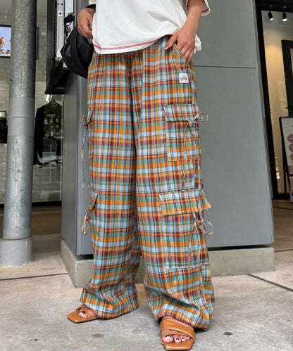 H.S格子印花貨物褲