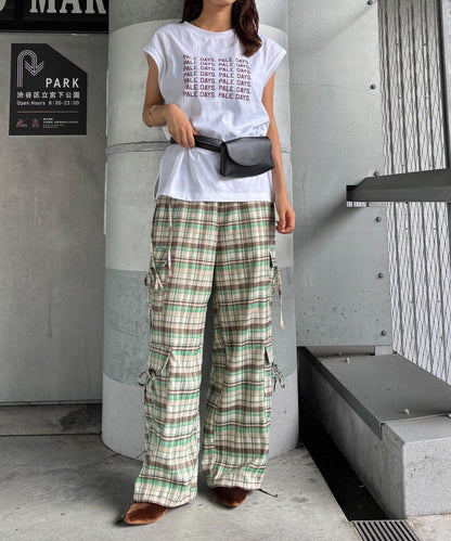 H.S格子印花貨物褲