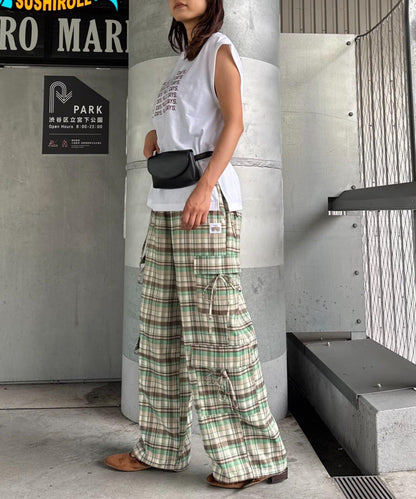 H.S格子印花貨物褲