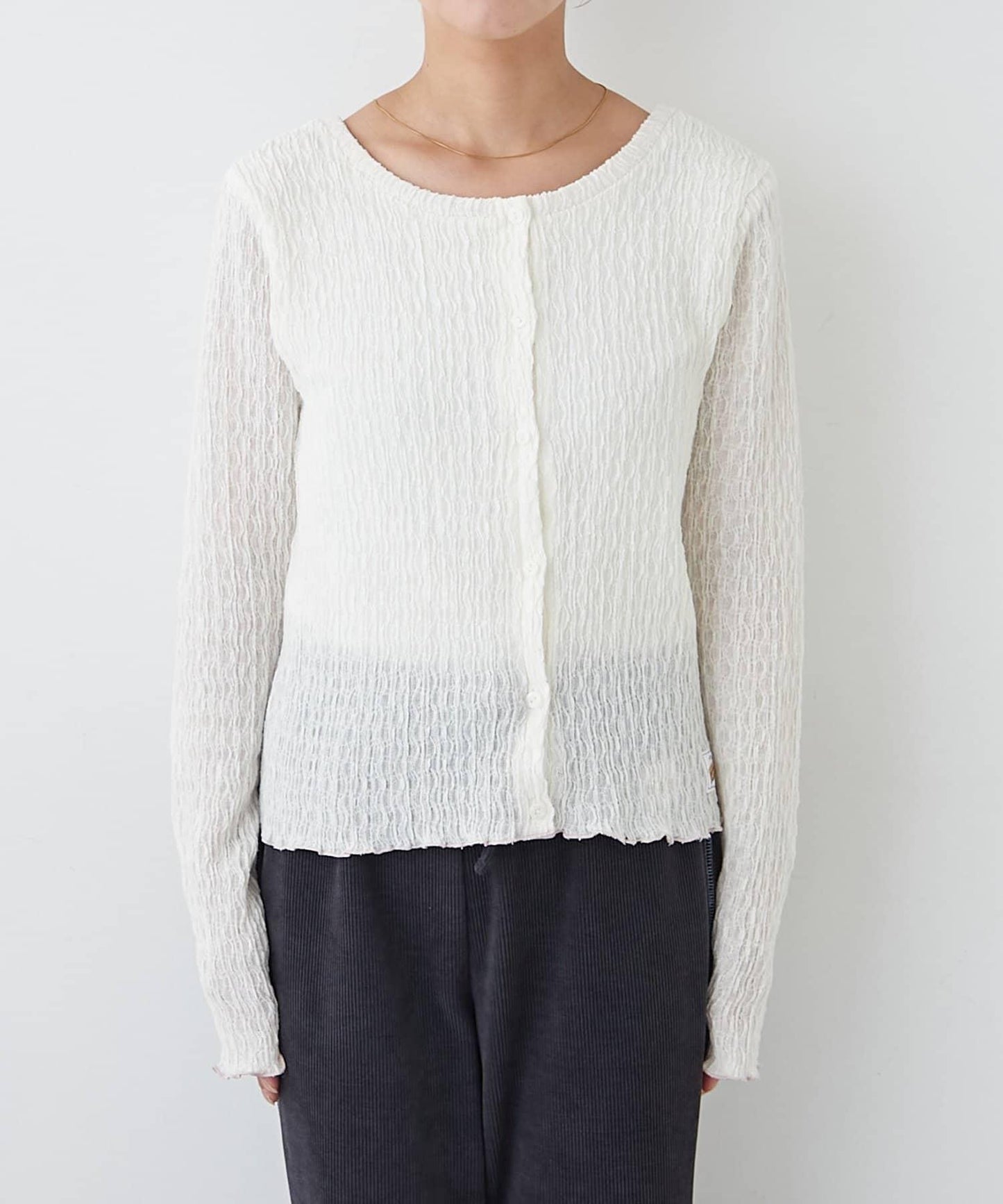 H.S格子印花氣球袖上衣套裝