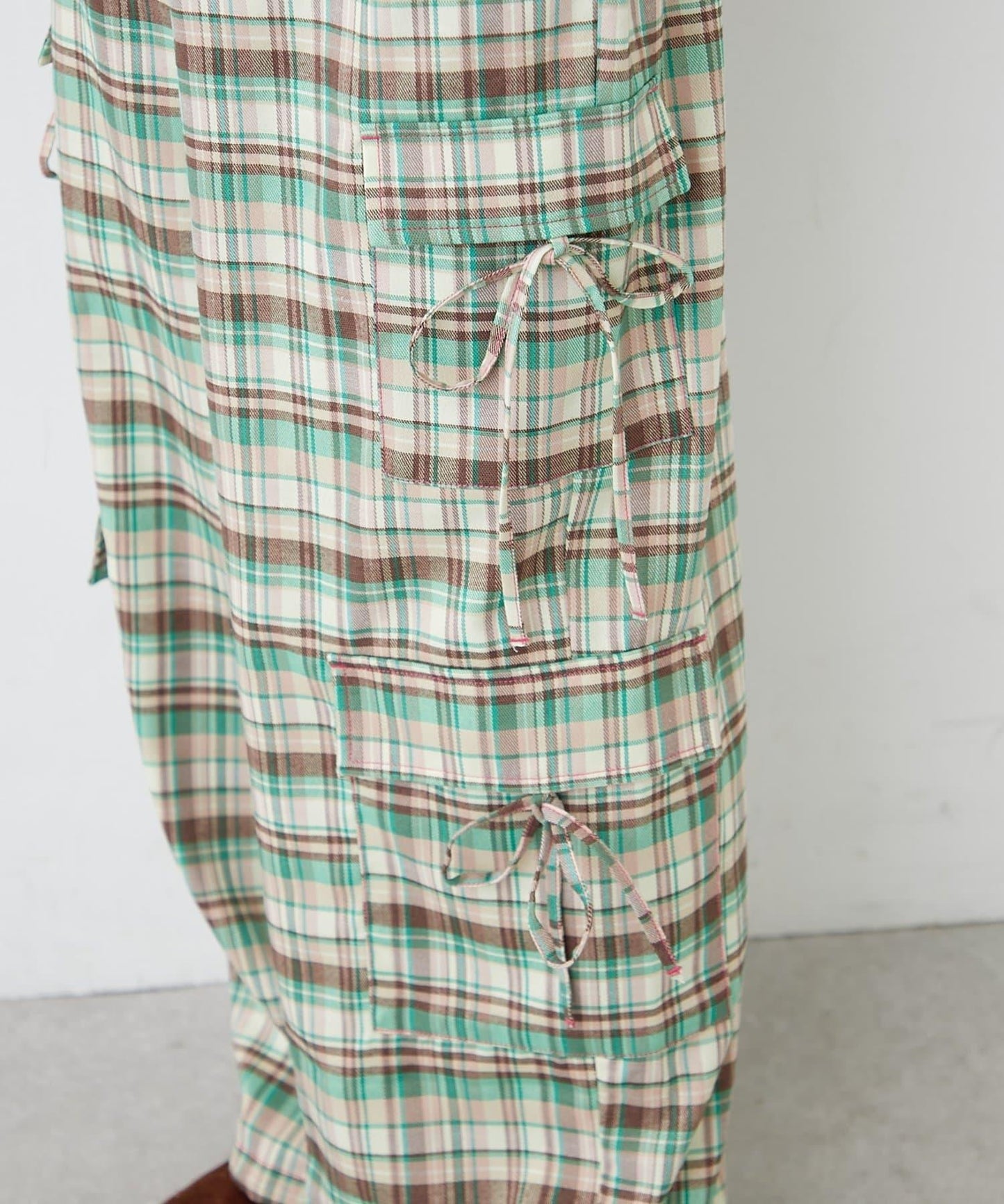 H.S格子印花貨物褲