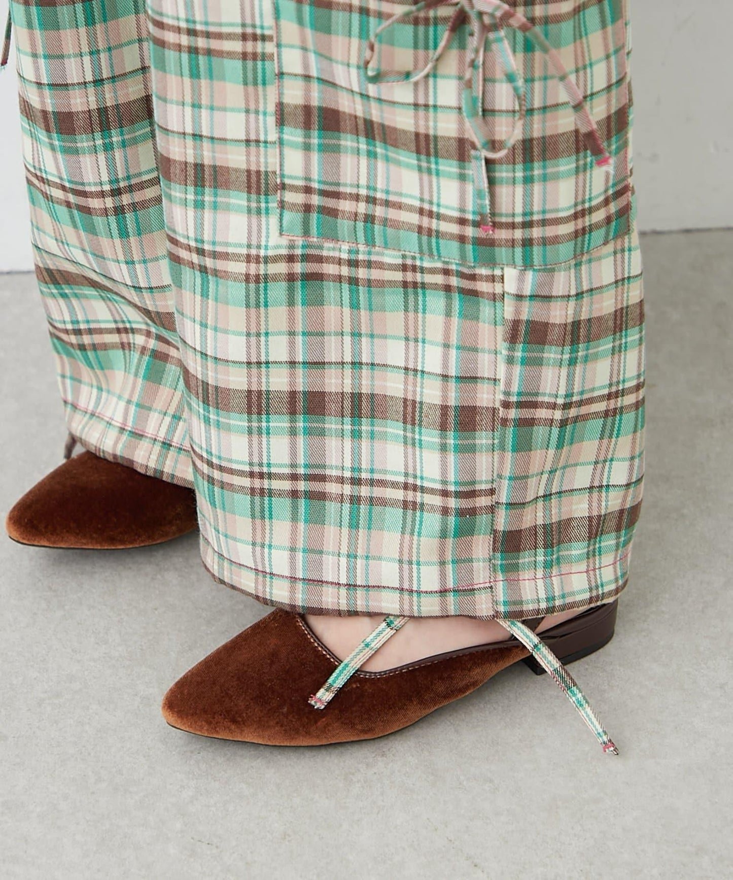 H.S格子印花貨物褲