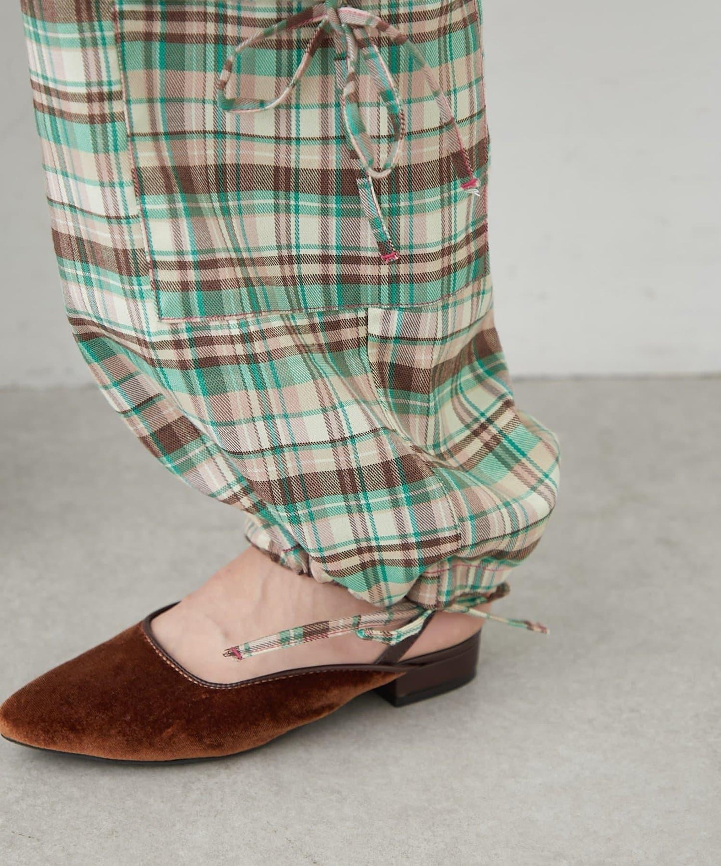 H.S格子印花貨物褲