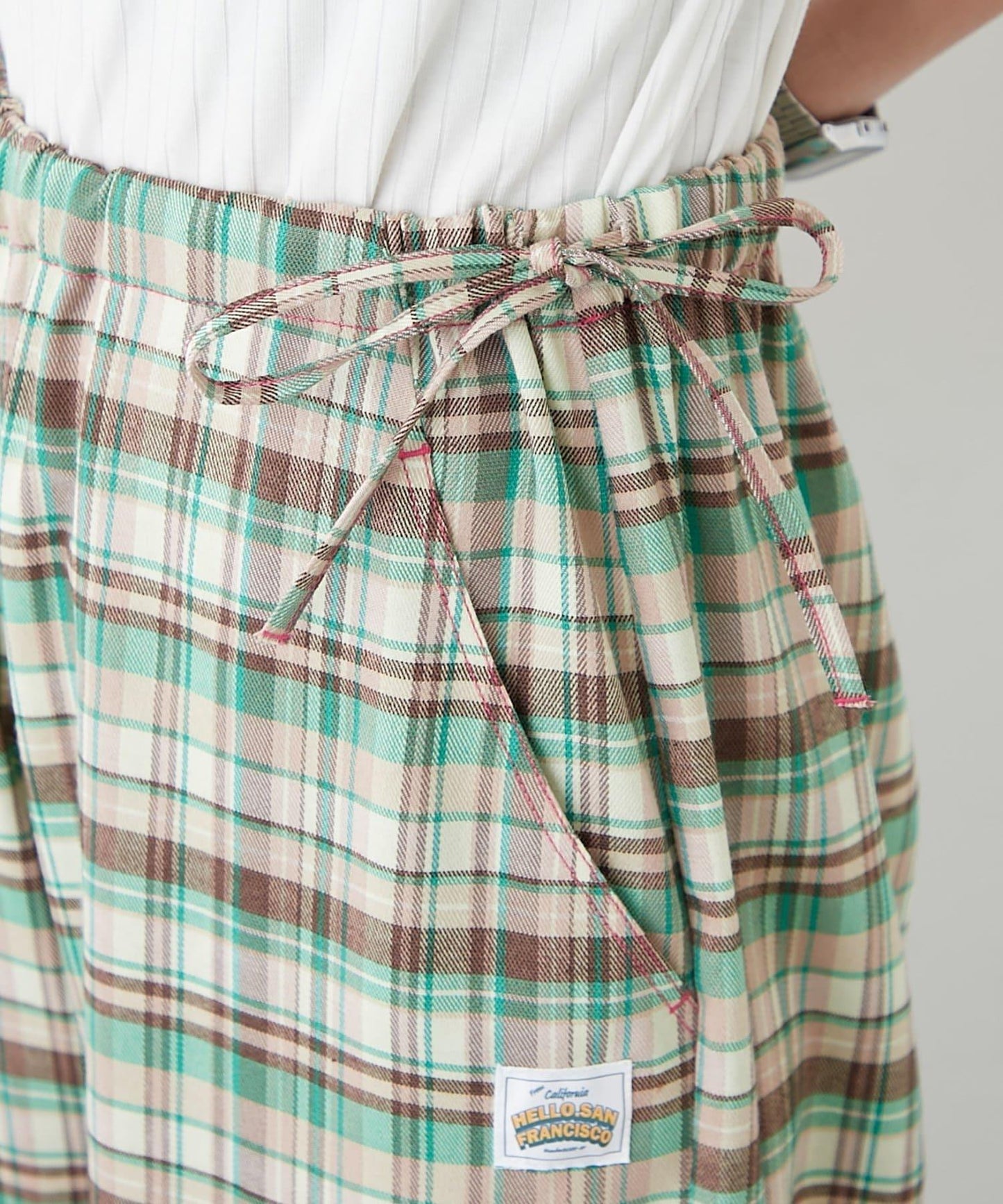 H.S格子印花貨物褲