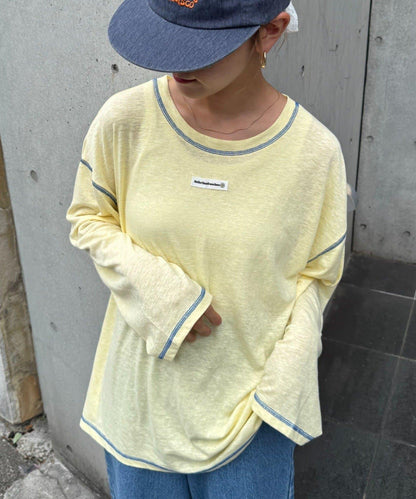 H.S透明紗質圓領T恤