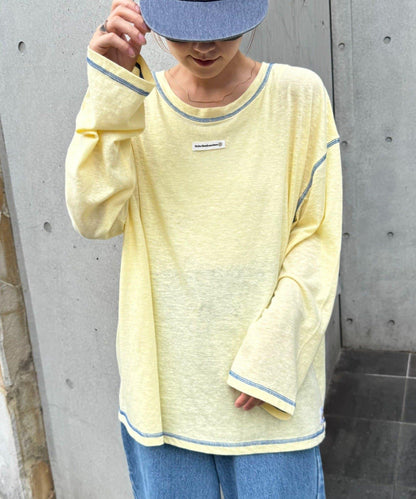 H.S透明紗質圓領T恤