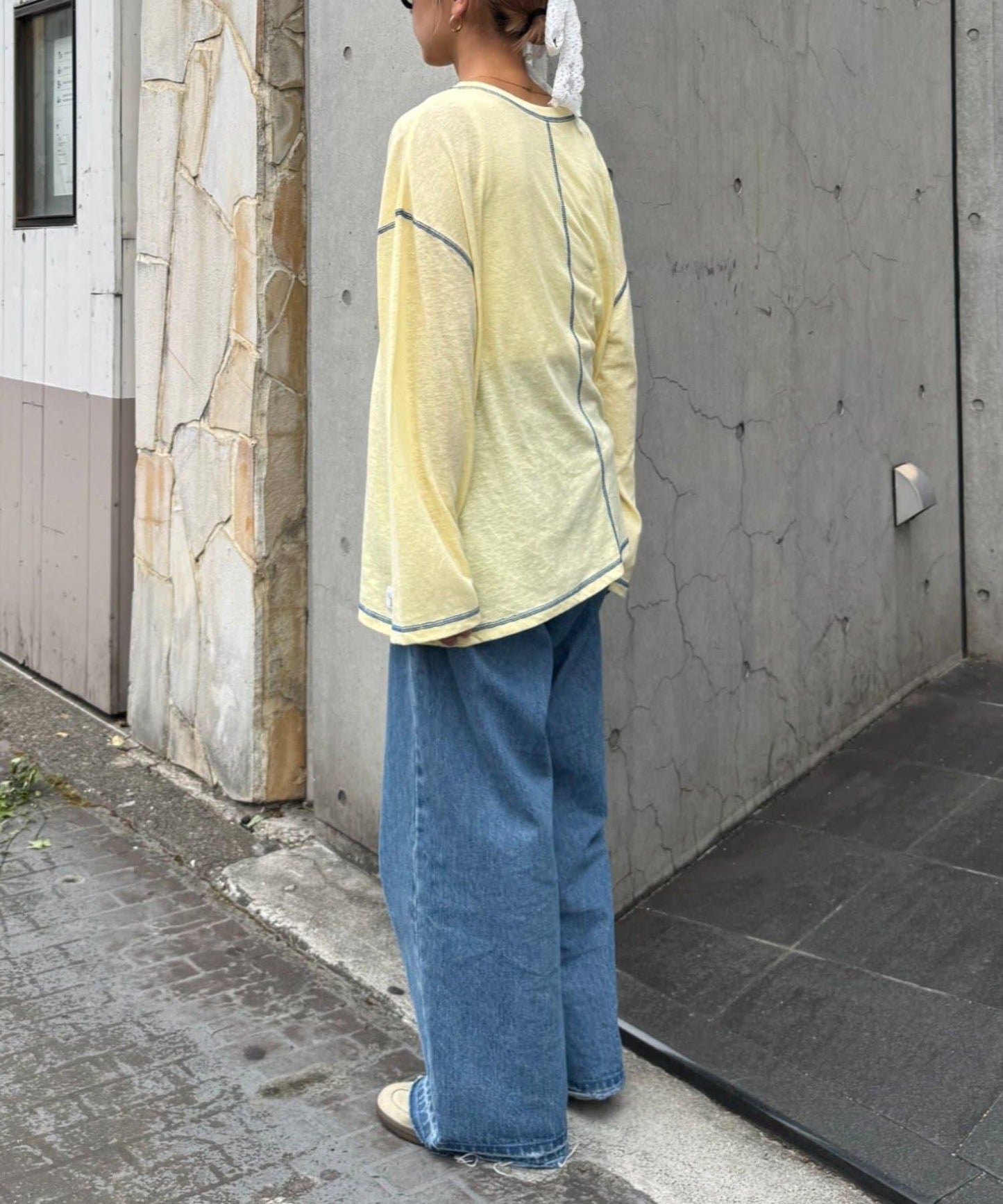 H.S透明紗質圓領T恤