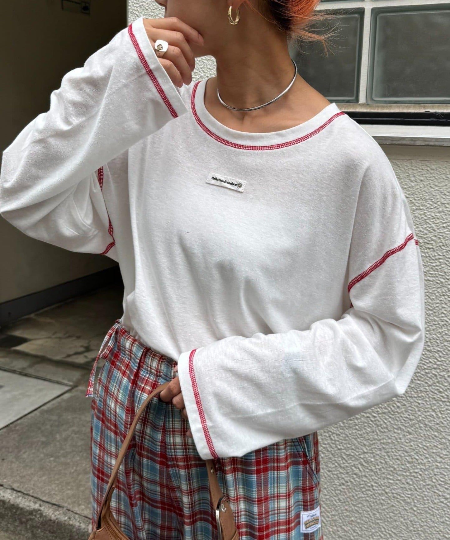 H.S透明紗質圓領T恤