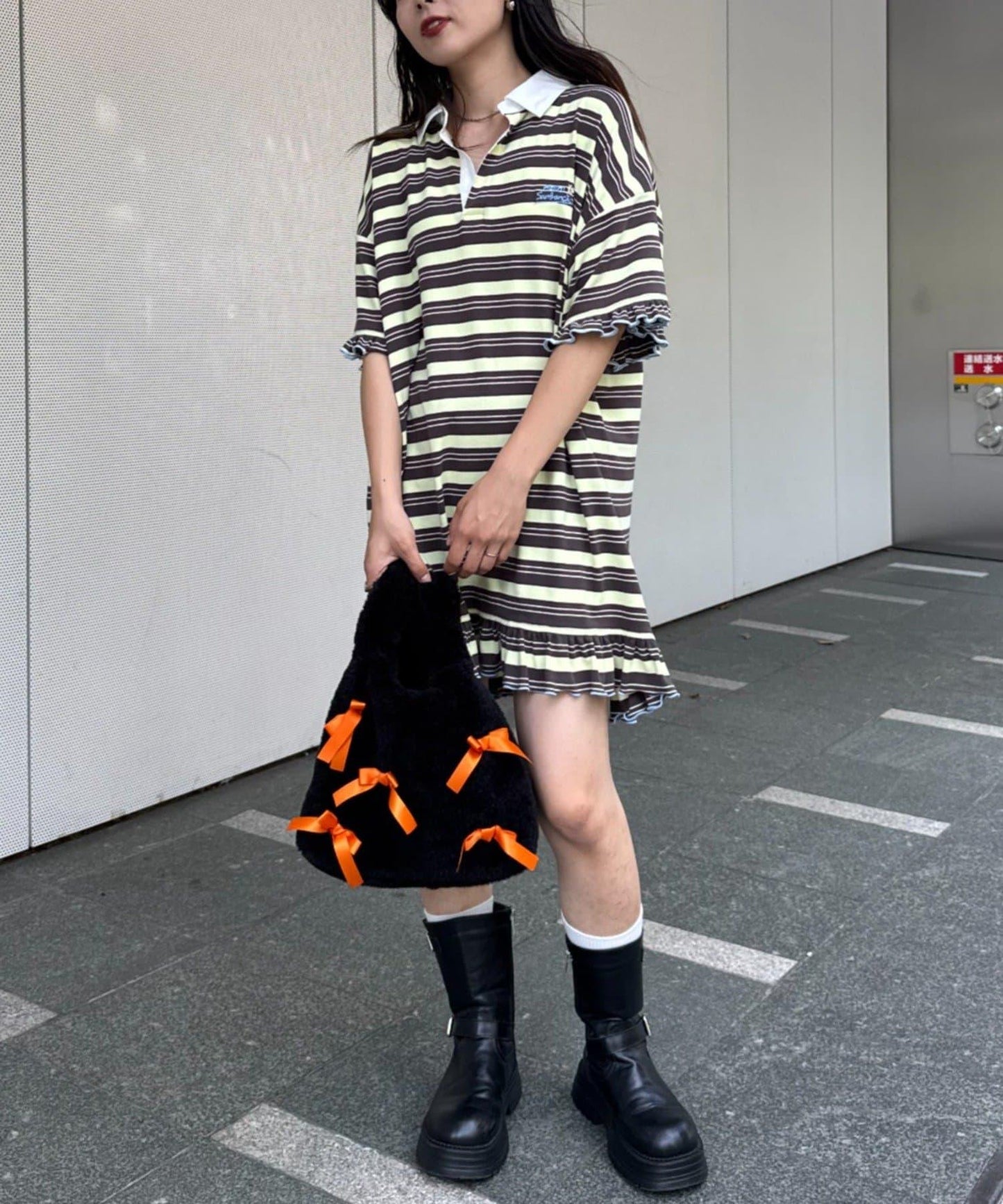 H.S標誌刺繡運動衫長款襯衫