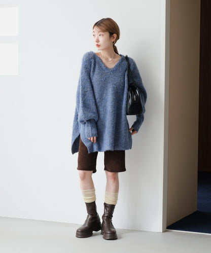 【/前後2WAY/2025AW】混紡V領針織套頭衫