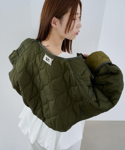 【/2025AW/可逆】拼接短款羽絨夾克