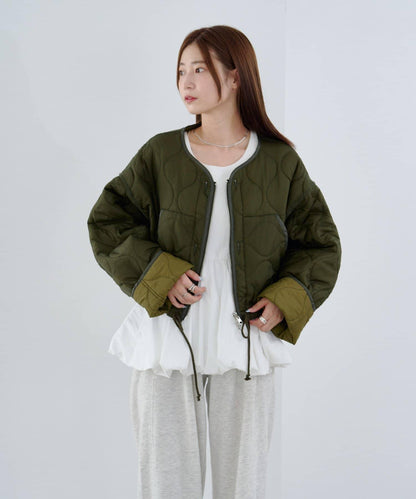 【/2025AW/可逆】拼接短款羽絨夾克