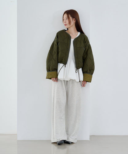 【/2025AW/可逆】拼接短款羽絨夾克