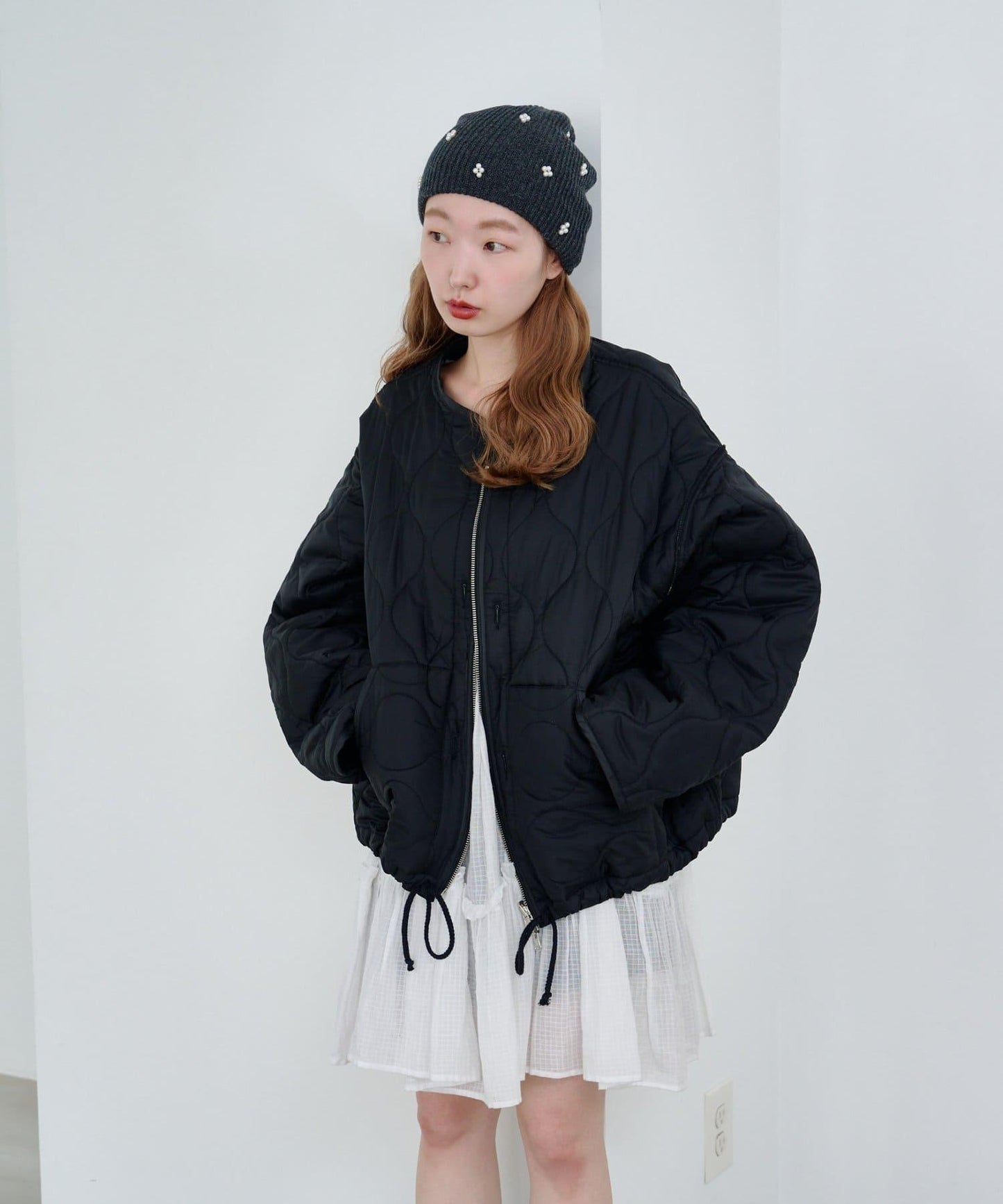 【2025AW】珍珠裝飾針織帽