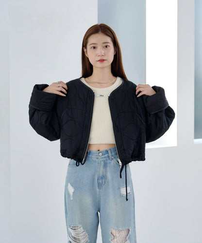 【/2025AW/可逆】拼接短款羽絨夾克