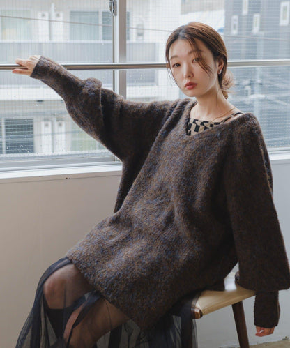 【/前後2WAY/2025AW】混紡V領針織套頭衫
