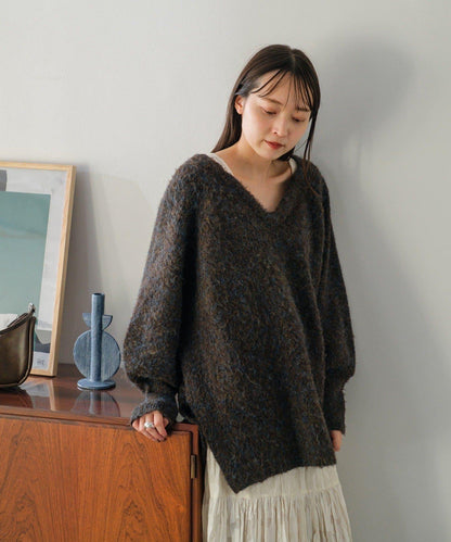 【/前後2WAY/2025AW】混紡V領針織套頭衫
