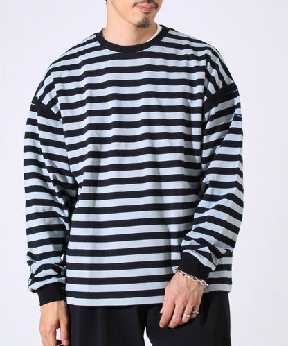 【配色線條突顯差異】條紋袖帶短袖T-shirt