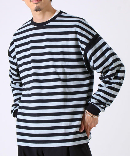 【配色線條突顯差異】條紋袖帶短袖T-shirt