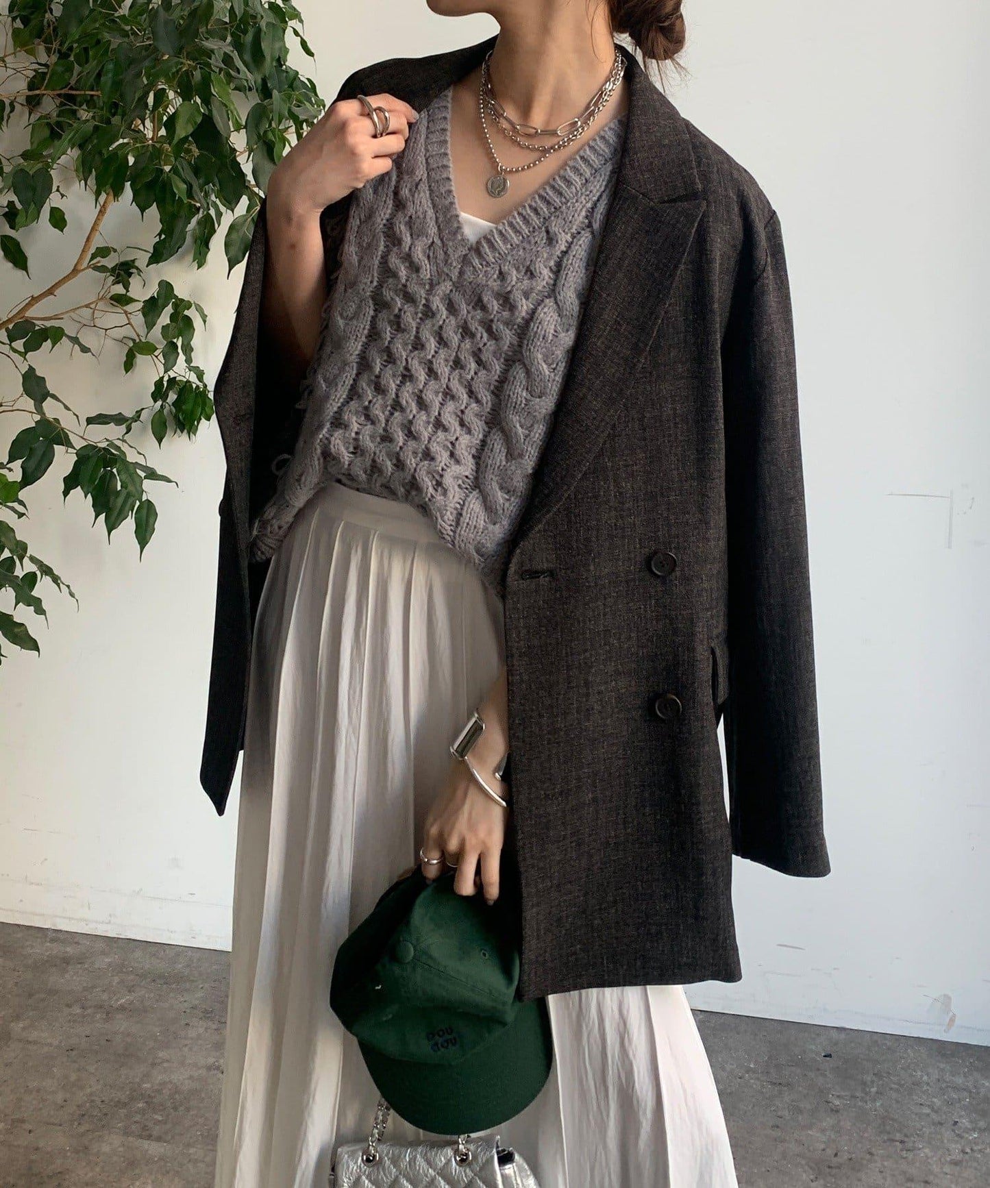 【限定】環形流蘇針織馬甲