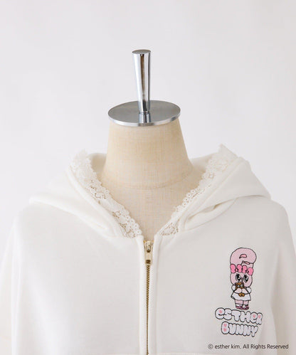 【Esther Bunny 合作】刺繡短款帽衫